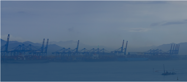 Container shipping through the ports of the Far East